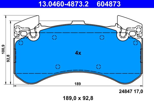 ATE 13.0460-4873.2 - Brake Pad Set, disc brake onlydrive.pro