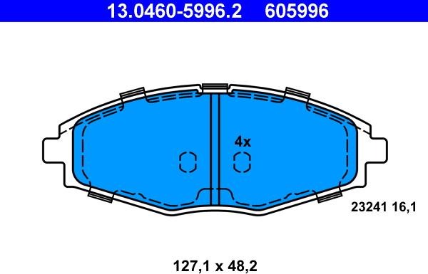 ATE 13.0460-5996.2 - Brake Pad Set, disc brake onlydrive.pro