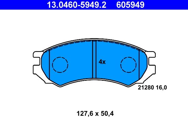 ATE 13.0460-5949.2 - Brake Pad Set, disc brake onlydrive.pro