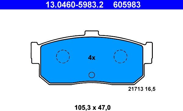 ATE 13.0460-5983.2 - Тормозные колодки, дисковые, комплект onlydrive.pro