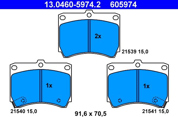 ATE 13.0460-5974.2 - Brake Pad Set, disc brake onlydrive.pro