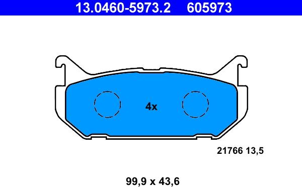 ATE 13.0460-5973.2 - Brake Pad Set, disc brake onlydrive.pro