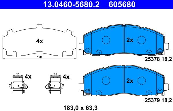 ATE 13.0460-5680.2 - Brake Pad Set, disc brake onlydrive.pro