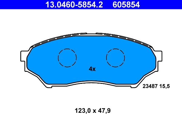 ATE 13.0460-5854.2 - Brake Pad Set, disc brake onlydrive.pro