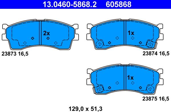 ATE 13.0460-5868.2 - Brake Pad Set, disc brake onlydrive.pro