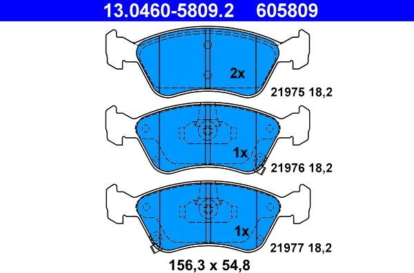 ATE 13.0460-5809.2 - Brake Pad Set, disc brake onlydrive.pro