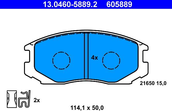 ATE 13.0460-5889.2 - Brake Pad Set, disc brake onlydrive.pro