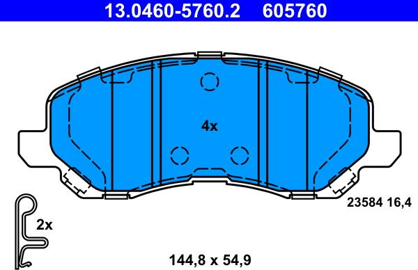 ATE 13.0460-5760.2 - Brake Pad Set, disc brake onlydrive.pro