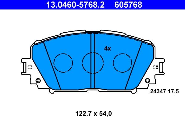 ATE 13.0460-5768.2 - Brake Pad Set, disc brake onlydrive.pro