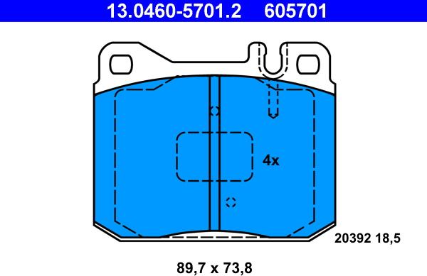 ATE 13.0460-5701.2 - Brake Pad Set, disc brake onlydrive.pro