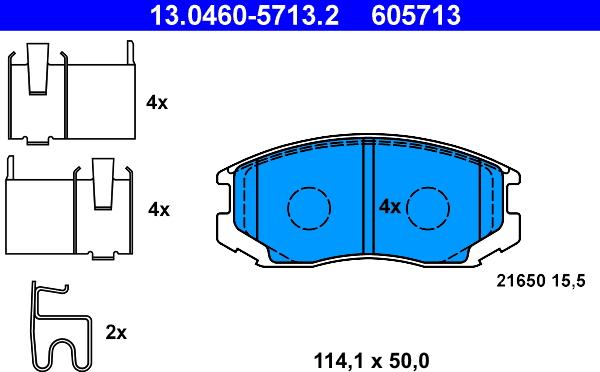 ATE 13.0460-5713.2 - Brake Pad Set, disc brake onlydrive.pro