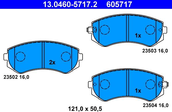 ATE 13.0460-5717.2 - Brake Pad Set, disc brake onlydrive.pro