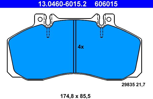 ATE 13.0460-6015.2 - Тормозные колодки, дисковые, комплект onlydrive.pro