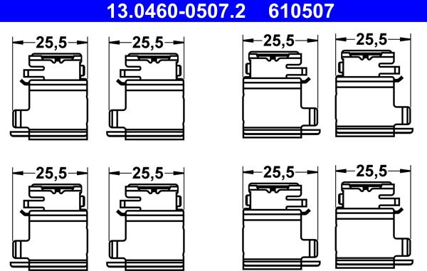 ATE 13.0460-0507.2 - Lisakomplekt, ketaspiduriklotsid onlydrive.pro