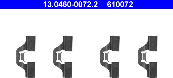 ATE 13.0460-0072.2 - Комплектующие для колодок дискового тормоза onlydrive.pro