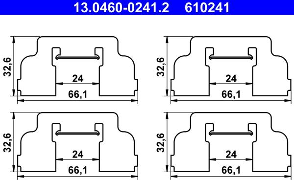 ATE 13.0460-0241.2 - Lisakomplekt, ketaspiduriklotsid onlydrive.pro