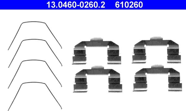 ATE 13.0460-0260.2 - Accessory Kit for disc brake Pads onlydrive.pro