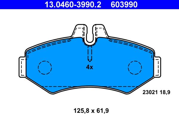 ATE 13.0460-3990.2 - Brake Pad Set, disc brake onlydrive.pro