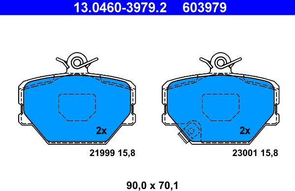 ATE 13.0460-3979.2 - Brake Pad Set, disc brake onlydrive.pro
