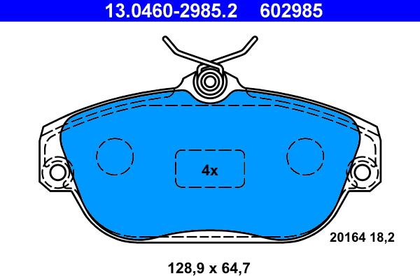 ATE 13.0460-2985.2 - Brake Pad Set, disc brake onlydrive.pro