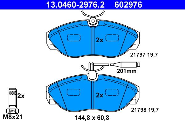 ATE 13.0460-2976.2 - Brake Pad Set, disc brake onlydrive.pro