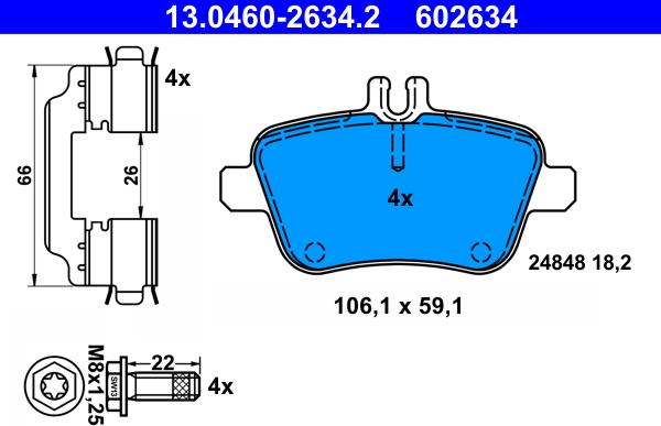 ATE 13.0460-2634.2 - Тормозные колодки, дисковые, комплект onlydrive.pro