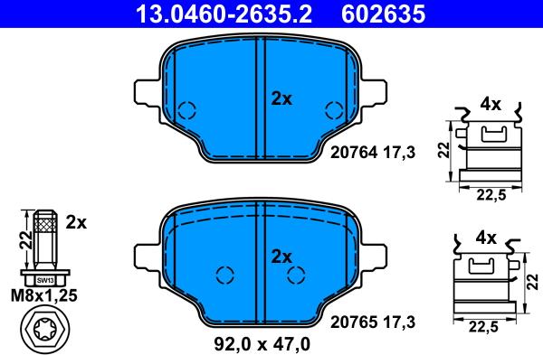 ATE 13.0460-2635.2 - Brake Pad Set, disc brake onlydrive.pro