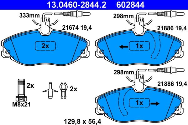 ATE 13.0460-2844.2 - Brake Pad Set, disc brake onlydrive.pro