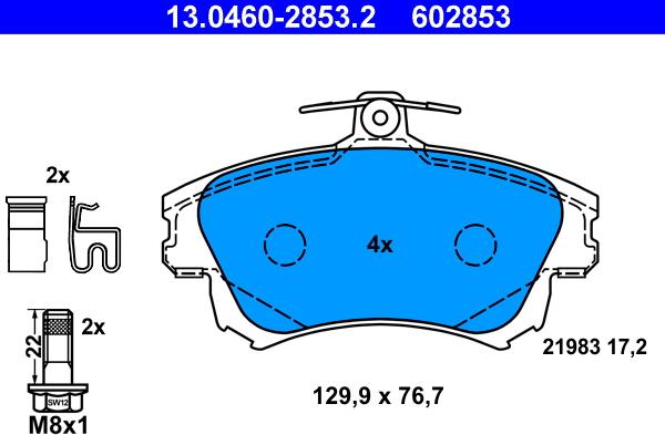 ATE 13.0460-2853.2 - Brake Pad Set, disc brake onlydrive.pro