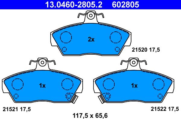 ATE 13.0460-2805.2 - Тормозные колодки, дисковые, комплект onlydrive.pro