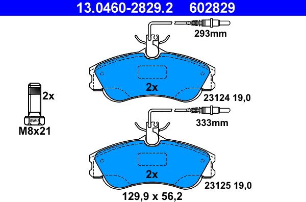 ATE 13.0460-2829.2 - Brake Pad Set, disc brake onlydrive.pro