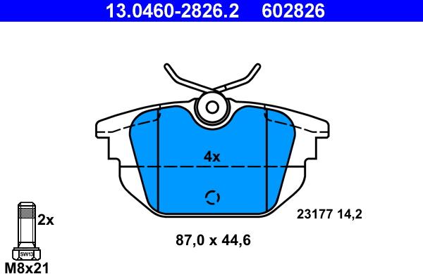 ATE 13.0460-2826.2 - Brake Pad Set, disc brake onlydrive.pro