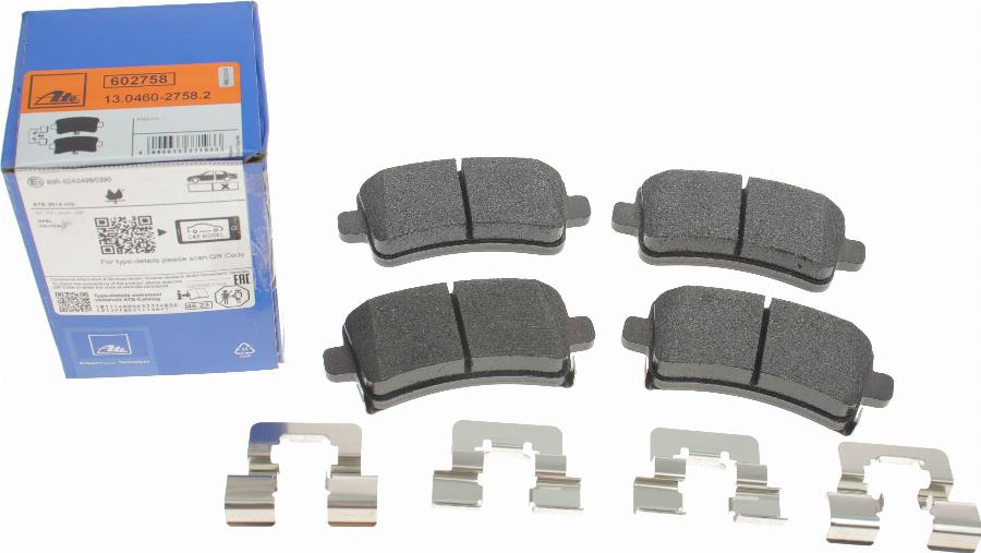 ATE 13.0460-2758.2 - Brake Pad Set, disc brake onlydrive.pro