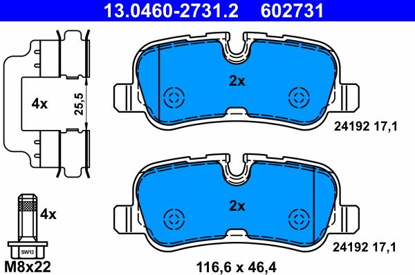 ATE 13.0460-2731.2 - Brake Pad Set, disc brake onlydrive.pro