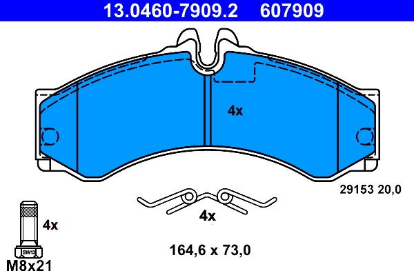 ATE 13.0460-7909.2 - Brake Pad Set, disc brake onlydrive.pro