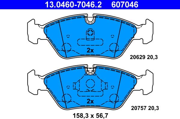 ATE 13.0460-7046.2 - Brake Pad Set, disc brake onlydrive.pro