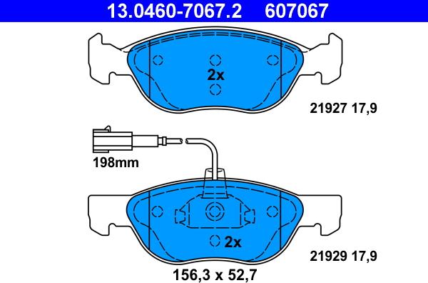 ATE 13.0460-7067.2 - Brake Pad Set, disc brake onlydrive.pro