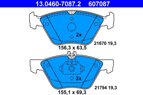 ATE 13.0460-7087.2 - Brake Pad Set, disc brake onlydrive.pro