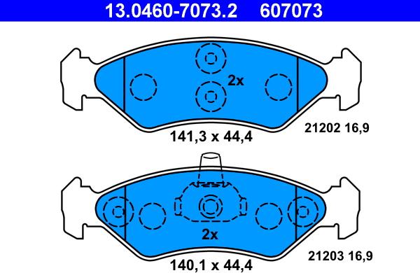 ATE 13.0460-7073.2 - Brake Pad Set, disc brake onlydrive.pro