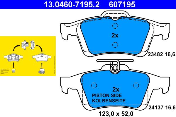 ATE 13.0460-7195.2 - Brake Pad Set, disc brake onlydrive.pro