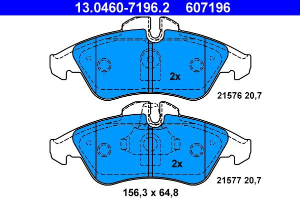 ATE 13.0460-7196.2 - Brake Pad Set, disc brake onlydrive.pro