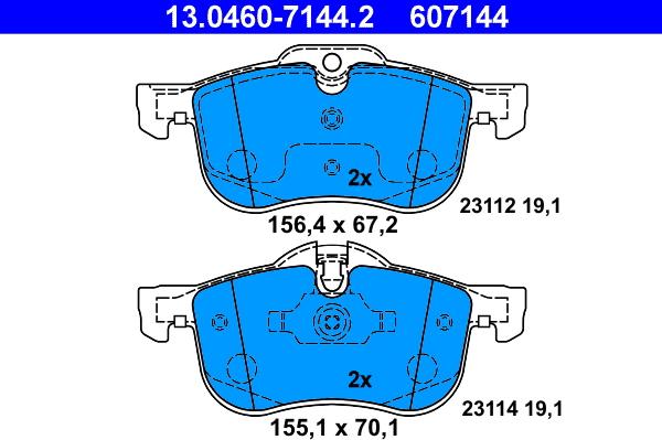 ATE 13.0460-7144.2 - Brake Pad Set, disc brake onlydrive.pro