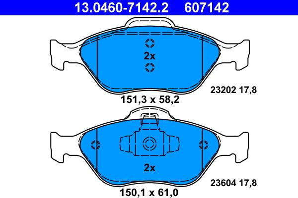 ATE 13.0460-7142.2 - Brake Pad Set, disc brake onlydrive.pro