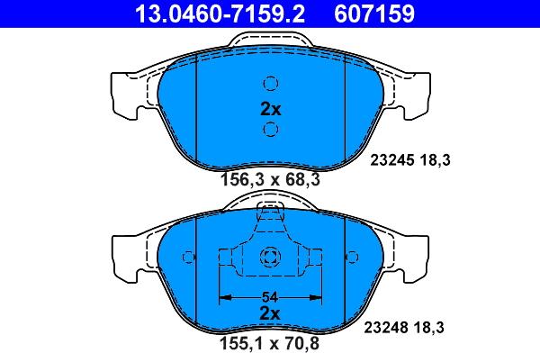 ATE 13.0460-7159.2 - Brake Pad Set, disc brake onlydrive.pro