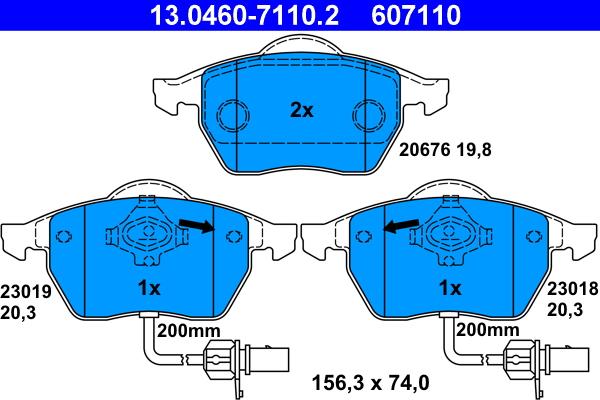 ATE 13.0460-7110.2 - Brake Pad Set, disc brake onlydrive.pro