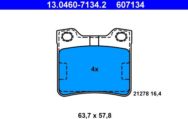 ATE 13.0460-7134.2 - Brake Pad Set, disc brake onlydrive.pro