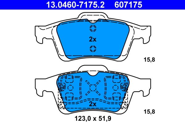 ATE 13.0460-7175.2 - Brake Pad Set, disc brake onlydrive.pro