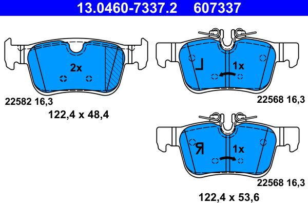 ATE 13.0460-7337.2 - Brake Pad Set, disc brake onlydrive.pro