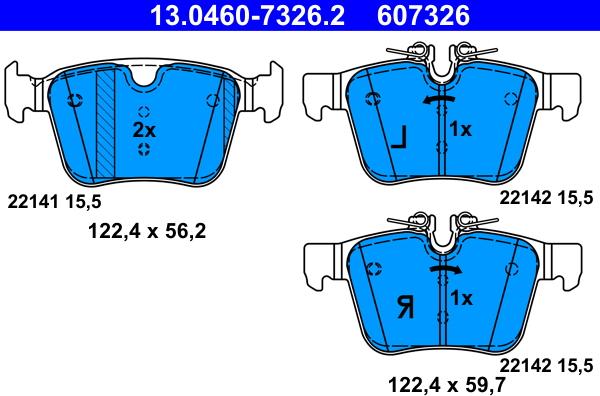 ATE 13.0460-7326.2 - Brake Pad Set, disc brake onlydrive.pro