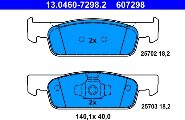 ATE 13.0460-7298.2 - Тормозные колодки, дисковые, комплект onlydrive.pro